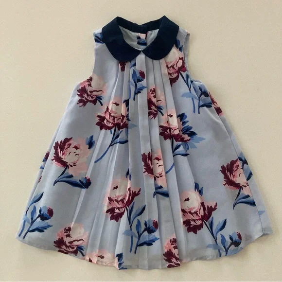 Janie and Jack | Dresses | Janie And Jack Baby Girl 824 Months Blue Floral  Pleated Dress Bloom Town | Poshmark